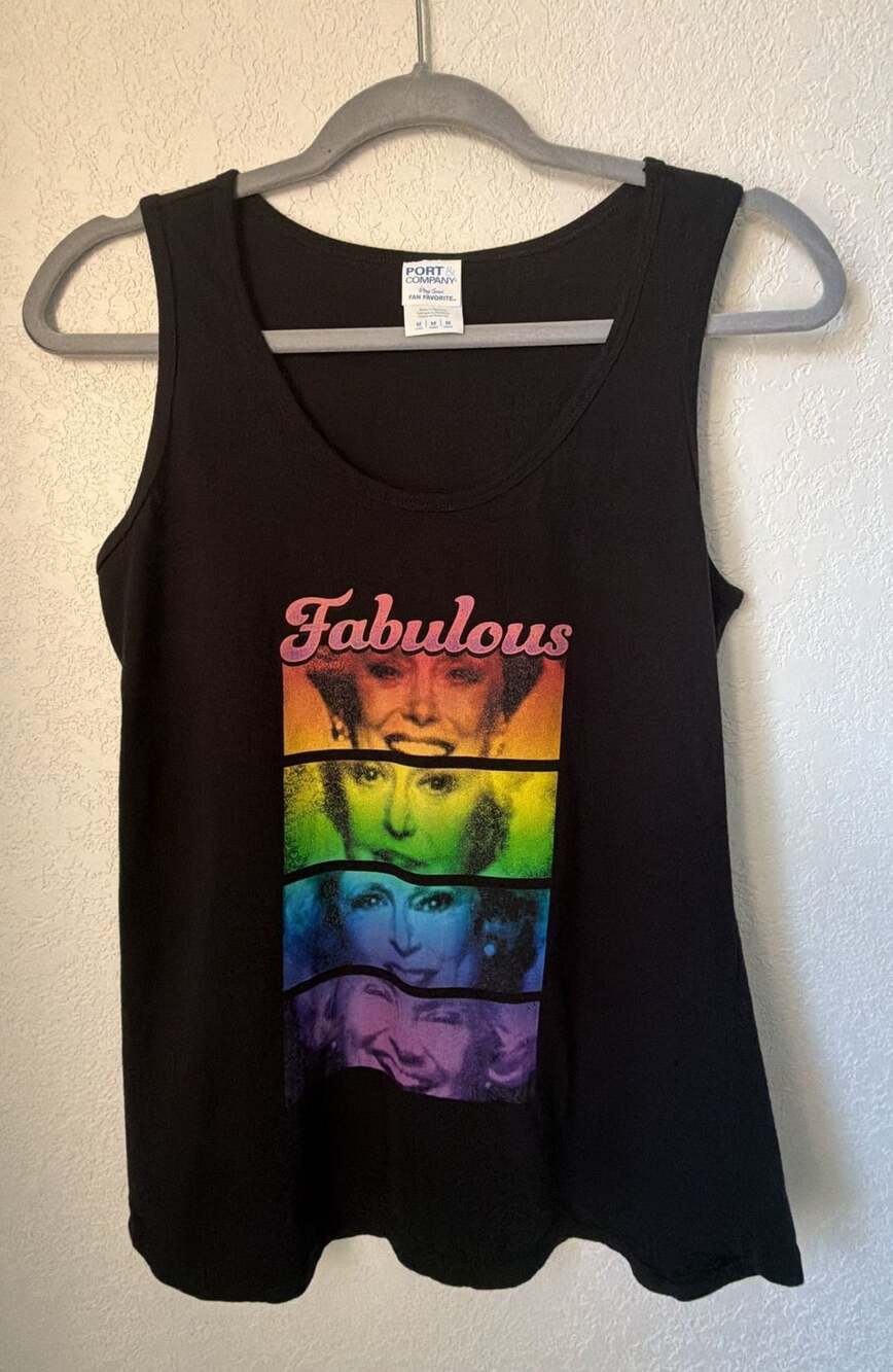 Port & Company Golden Girls Fabulous Tank Top Size M Black Cotton